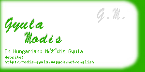 gyula modis business card